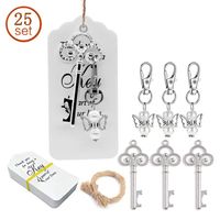 OOTDTY 25pcs set Key Bottle Opener Angel Keychain with Tags Party Favor Souvenirs Wedding Gifts for Guest Mothers Day Gift 220425