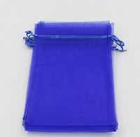 Jewelry Pouches Bags Packaging Display Mic 100Pcs Royal Blue With Dstring Organza Gift 7X9Cm 9X11Cm Etc. Wedding Party Christmas Favor Dr