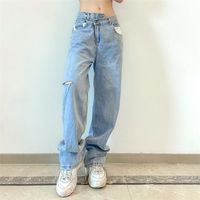 Осенняя мода женские джинсы широкая нога мешковатая джинсовая винтажная одежда высокая уличная одежда брюки девочек грузовые брюки для женщин 220330