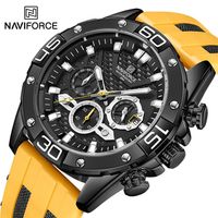 NAVIFORCE Luxury Watches for Men Fashion Silicone Strap Waterproof Sport Chronograph Quartz WristWatch Clock With Date 220524