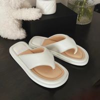 2022 Bahar Yeni Sandal Terlik Beyaz Yağ Flip Flops Ekmek Kalın Taban Yüksek Terlik Sandalet Platform Ayakkabıları