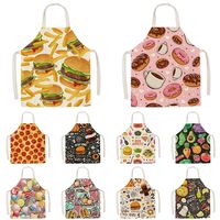 Lindo patrón gourmet delantal de cocina hamburguesa macho papa pizza para niños herramientas de limpieza para el hogar sin mangas fartuchy 220523