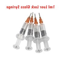 Atomizers 1ML Syringe Lock Pyrex Luer Glass Tip For Injector Head Cigs Co2 Oil Cartridges DHL Clear Thick BUD Touch E Color Cigarettes Knkv