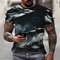 Men's T-Shirts Black Top Vintage Abstract Mosaic Men's Tee Clothing 3D Printed Summer Short Sleeve Hip Hop O Neck Oversized TeeMen's