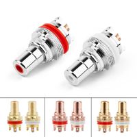RCA Connector Female Socket Chassis Speaker Connectors Bright/Dumb/Rhodium Plated Copper Jack 32mm HiFi White Red Audio Jack