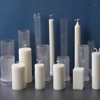Narzędzia rzemiosła Długie pasek Akrylowy Filar Roman Column Candle Formy Plastikowe Cylinder Rib Making Zestaw Mold DIY Bougie Handmade Materiały