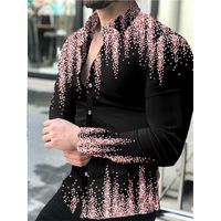 Camisas casuales para hombres de moda de lujo rosa 3d estampado para hombres camisa de pecho solo tops ropa de ropa para hombres cárdiganmen