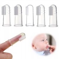 Escova de dentes de dedo do bebê com case atacado reutilizável Dentes de silicone escova limpa para crianças Língua limpa ferramenta infantil saudável cuidado escovas