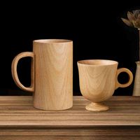 150 300ml Wooden Cup With Handle Natural Wood Beer Mugs Water Coffee Tea Cup Juice Milk Drinking Mug Household Kitchen Drinkware L220624