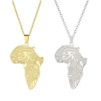 Silver Color/Gold Color Africa Map With Flag Pendant Chain Necklaces African Maps Jewelry For Women Men Chains288e