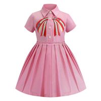 Baby Girl Dress Summer Girls Long Sleeve Dress Cotton Baby Kids Big Plaid Bow Dress Multi Colors Designer Clothes291f