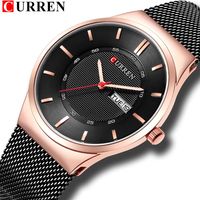 Men Simple Watch 2018 Man Fashion Brand CURREN Casual Business Quartz Wristwatch With Week and Date Steel Mesh Relojes Hombre315I