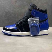 Jumpman 1s Yüksek OG Siyah Kraliyet Mavisi Erkek Boy Basketbol Ayakkabıları 555088-404 Ourdoor Spor Ayakkabıları