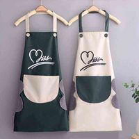 Aprons for Women Men Household Aprons for Kitchen Wipeable W...