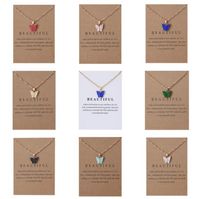 Süße Acrylfaller -Schmetterling Anhänger Halskette süßes Tier Statement Choker Halsketten Schmuck mit Geschenkenkarte für Frauen