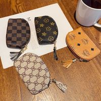 Designers r￩tro vintage luxurys sac cl￩s pochette pochette cles kids plaid marron fleur femmes hommes cl￩s de la carte de cr￩dit de la carte de cr￩dit porte-sac ￠ main mini sac de portefeuille t833ve1