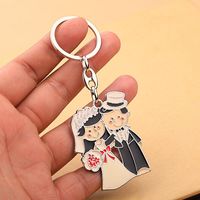 Keychains Enamel Souvenirs Couple Lover Blessing Keychain Wedding Bride Groom Key Rings Jewelry Guests Gift Car Bag Ornament AccessoriesKeyc