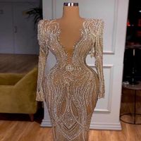 Evening dress women dress Yousef aljasmi Long sleeve Silver Crystals Myriam fares V-Neck Mermaid Long dress kim kardashian Kylie j243x