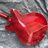 中国のエレクトリックギターGメープルボディ335クロムハードウェア透明な赤い色6文字列