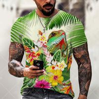 Men&#039;s T-Shirts Hip Hop Rock Party T Shirt Men Women Summer 3D Print Fashion Short Sleeve Oversized Tees Jungle Animal Series Casual Clothes