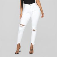 Denim pants female jeans high waist summer women's jeans Female Pockets Wash Denim white for women vaqueros mujer #G6251F