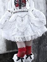 Jupes ruibbit japonais harajuku fille mignonne blanche haute taille y2k sweet lolita gâteau mini jupe cosplay jk