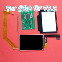 v2.0 لـ GBA SP لإصلاح وحدة التحكم في Game Console Replace Screen LCD Screen 5-Level Brightness Adminization IPS LCD شاشة IPS