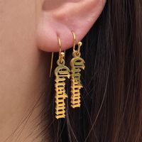 Personalized Vertical Name Earrings Dangle Name Earrings Custom Name Earrings for Women Stainless Steel Bohemian Jewelry230U