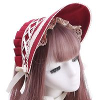 Diğer Etkinlik Partisi Malzemeleri Anime Cosplay Japon Vintage Prenses Sevimli Tatlı Lolita Blue Bow Gotik Dantel Bonnet Güneş Şapk
