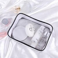 7 pcs Lot Transparent Cosmetic Bag PVC Travel Organizer Bag Zipper Clear Waterproof Women Makeup Bag Drop2824