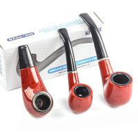 Smoking red iron pot bakelite pipe removable filter tobacco pipe portable men smoke accessory for glass water pipes