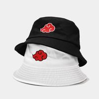 Boeretas logo de nube roja impreso primavera otoño hat mujeres hombres de la gorra de panamá del diseño del pescador de visor plano akatsuki anime sun hatberets
