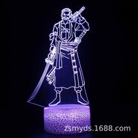 Table Lamps One Piece Luffy 3d Night Light LED Creative Colorful Visual Three-dimensional Small Lamp Birthday Gift Atmosphere