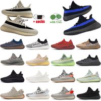 New Dazzling Onyx Blue Static Running yeezy Shoes Granite Beige Black MX Rock Slate Pure Oat Beluga Reflective Clay Red Stripe Womens Mens Trainers Sneakers with box