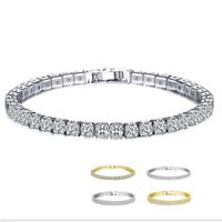 18K White Yellow Gold Plated Sparkling Cubic Zircon CZ Cluster Tennis Bracelet Fashion Womens Jewelry for Party Wedding223g