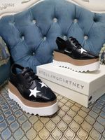 Sandali delle donne della stella della stella bianca della pelle vacchetta nera Sandali Stella McCartney Platform Shoes Shoes 7cm Wedge