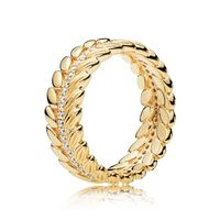Luxury 18K Yellow Gold Grains of Energy Ring Original Box for Pandora 925 Sterling Silver Shine grain Ring Women Wedding Gift208S