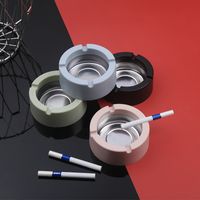 Creative tinplate ashtray square round household ashtray high temperature multi-color optional spot
