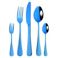 Dinnerware Sets 5Pcs Stainless Steel Cutlery Blue Tableware ...