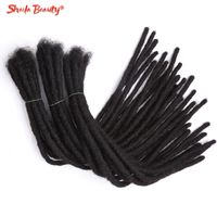 Afro Kinky Bulk Natural Human Hair Hair Dreadlocks Braids Crochet Extensiones de trenzado Hecho a mano Soft Faux Locs para mujeres Negro 220409