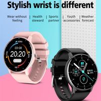 Zl02D Smart Watch Mulheres Homens Esportes Fitness Sleep Heart Frequência Monitor à prova d'água para iOS Android274n