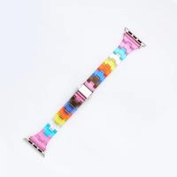Apple Watch Series 7 Band Bands S7 41mm 45mm Universal Acrylic Colorful Watchbands 브레이슬릿 디자이너 스마트 워치 시계 스트랩 디자이너 영국 미국 스마트 워치 스트랩