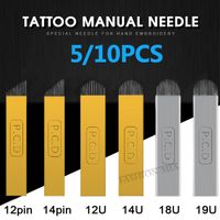 Tattoo Needles 10pcs PCD Microblading Tebori Blades Permanent Makeup U Shape 12 14 18 Pins For Manual Eyebrow PenTattooTattooTattoo