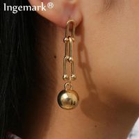 Punk Chunky Thick Link Geometric Drop Earrings Statement Big Beaded Long Chain Dangle Earring Women Fashion Ear Jewelry243H