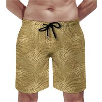 Shorts pour hommes Sparkle Tiger Print Board Gold Glitter Stripes Beach's Men's Classic Design Swimks Plus taille 3xlmen's
