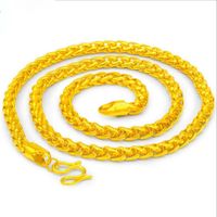 Chains 2 Styles Heavy MENS 24K REAL SOLID GOLD FINISH THICK MIAMI CUBAN LINK NECKLACE CHAIN Top Quality Necklaces Jewelry