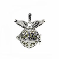 Pendant Necklaces Angel Wing Caller Necklace Harmony Chime Ball Mexican Bola Locket Cage Charm Essential Oil Pregnant Bell Women Baby GiftPe
