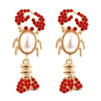 Boutiques d'oreilles de perles d'écrevisses baroques d'écrevisses de tempérament de lustre en peluche baroque pour femme