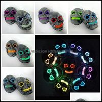 Party Masks Festive Supplies Home Garden Skl Glowing Mask Costume Led For Horror Theme Cosplay El Wire Halloween Rra2126 Drop Delivery 202
