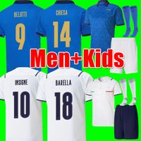Thailandia 2021 Sensi Barella Chiesa Maglie da calcio Insigne Bernardeschi Tops Shirts Football Chiellini Bonucci Belotti Immobile Men Kids Kit Kit Socie